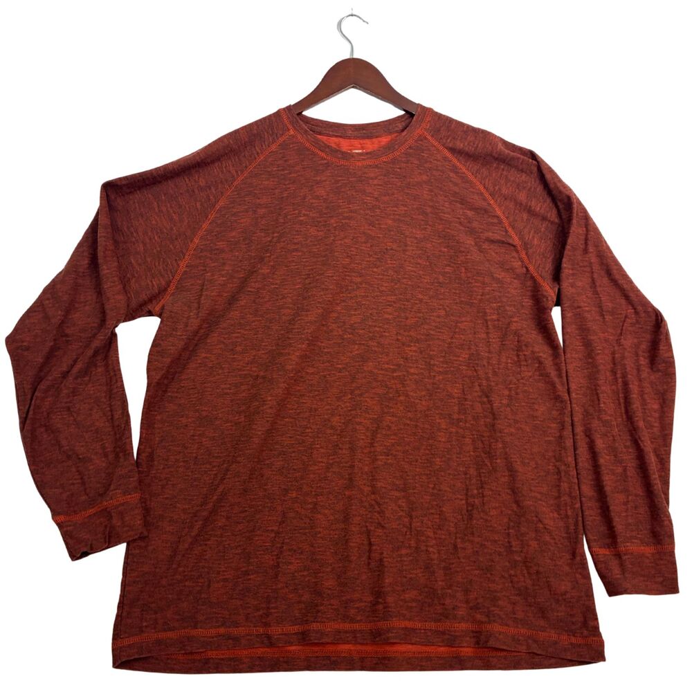 RedHead Brand Co Mens 2XL Orange Heather Long Sleeve Crew Neck Performance Shirt